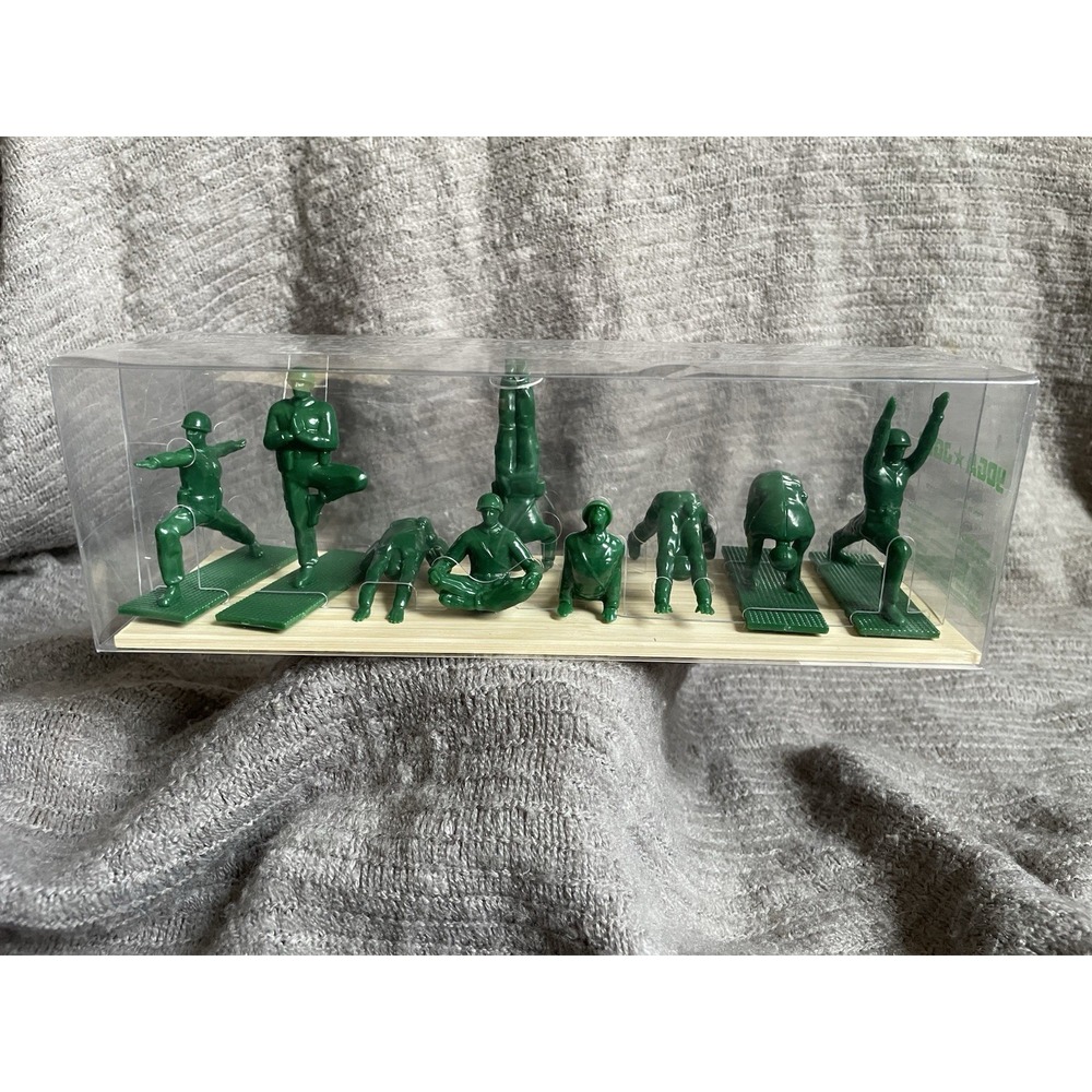 Yoga Joes Series 1 Green Army Men Figures Set of 9 Posing Soldiers Toy Studio